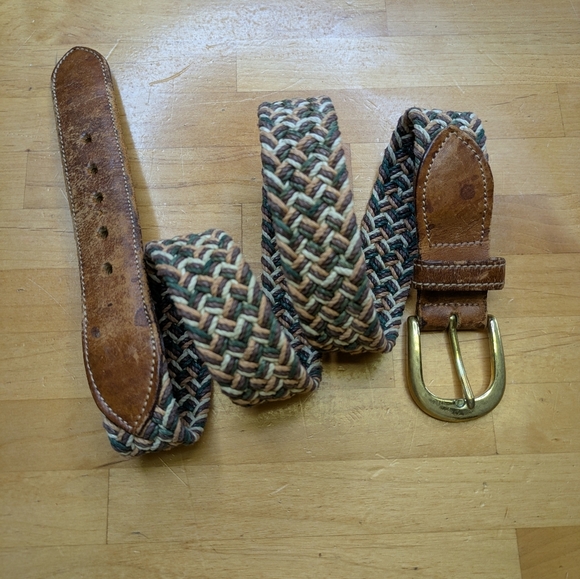 Boston Early Tones Woven Leather Belt with Brass Buckle 32"-35" - Picture 10 of 11